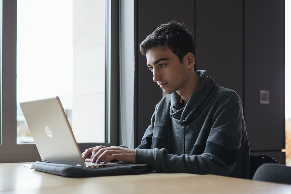 student studying