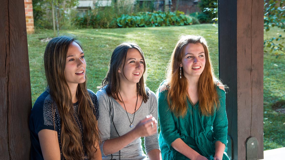 students talking